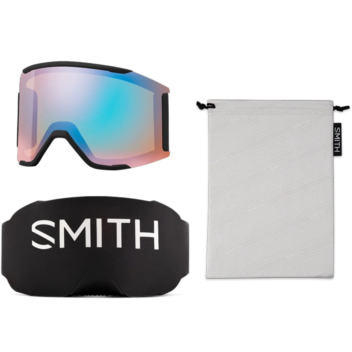 Smith Squad Mag Photochromic  Black/ChromaPop Pro Photochromic Gold Mirror/ChromaPop Storm Blue Sensor Mirror Snow Goggles - Image 2