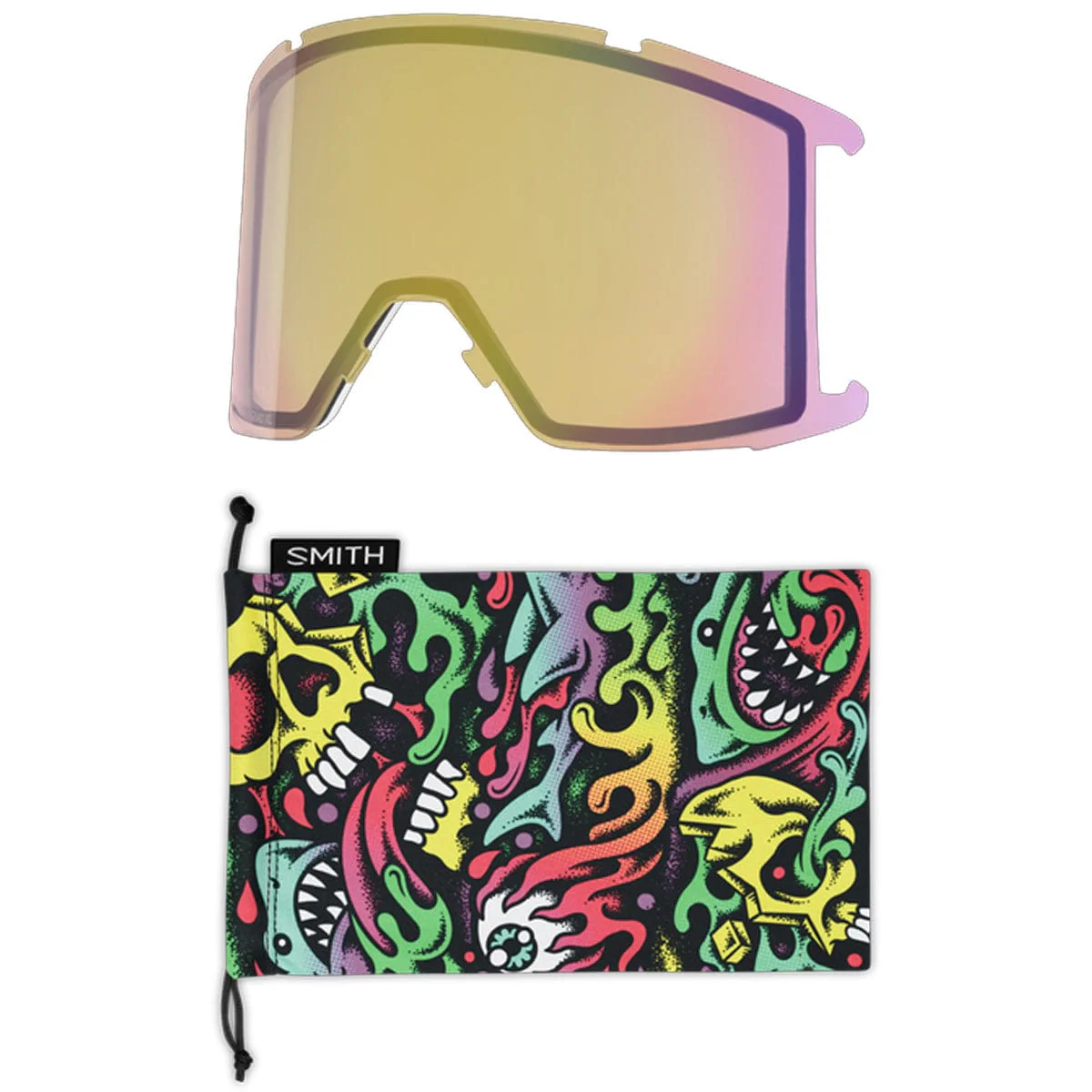 Smith Squad XL  Artist Series | Tall Boy/ChromaPop Everyday Red Mirror/Chromapop Storm Yellow Flash Snow Goggles - Image 3