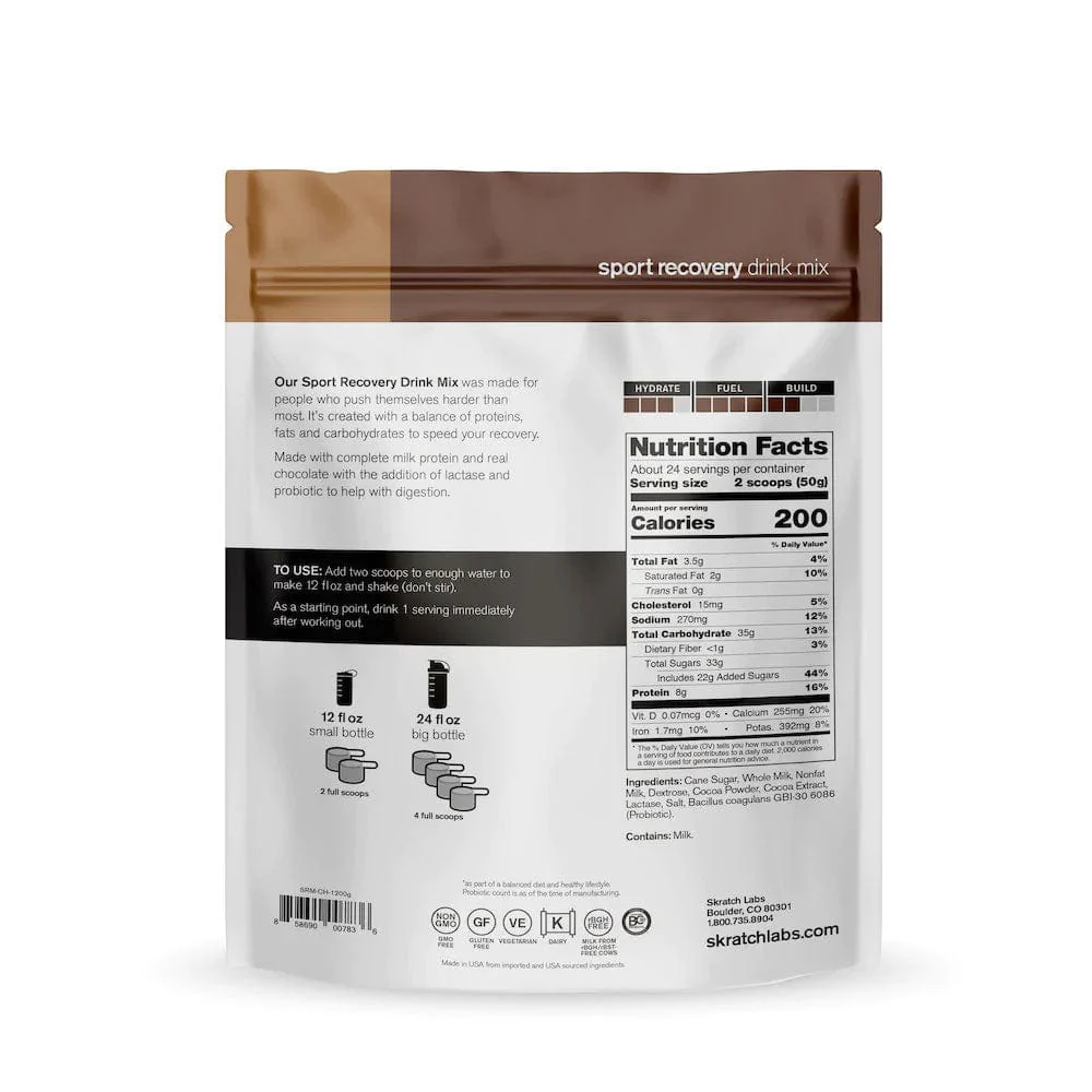 Sport Recovery Drink Mix Chocolate 24 Serving Pouch - Image 2