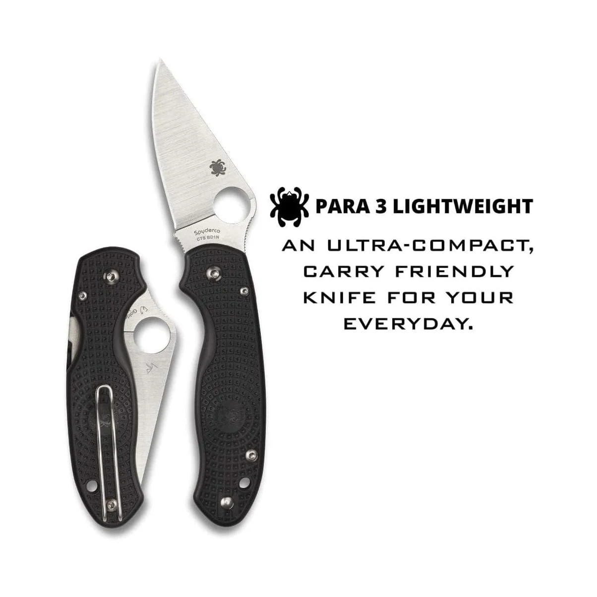 Spyderco Para 3 Black Lightweight Plain Edge - Image 2