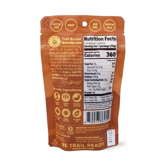 Trail Butter Maple Syrup & Sea Salt Almond Butter Granola - Lil' Crunch 2.8 oz Bag - Image 2